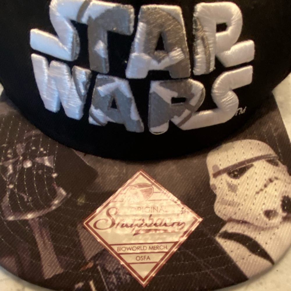 Star Wars Snapback Black Darth Vader Stormtrooper Adjustable Baseball Cap Hat - Picture 2 of 7